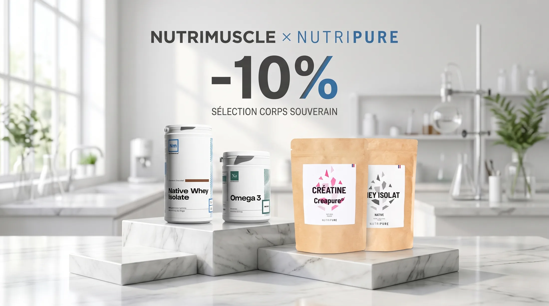 Sélection Corps Souverain Nutrimuscle et Nutripure avec une offre de dix pour cent